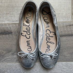 Sam Edelman Felicia Silver Ballet Flats Sz 7